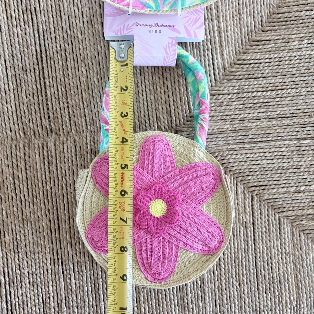 NWT Tommy Bahama‎ Tropical Pink Flower Girls Purse Headband Set Spring Wedding